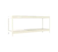 Simon Rack Estantería Industrial, 900x1500x750 mm, 600 kg de Punto Flexión, 2 Estantes Metálicos, Estanteria Carga Pesada, Blanco/Galva - Simonforte
