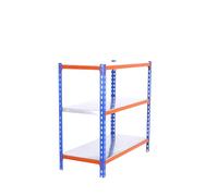 Simon Rack Estanteria Metalica, 1000x1000x400 mm, 3 Baldas de Metal, 180 kg de Punto Flexión, Estanterias Almacenaje, Azul/Naranja/Galva - Simonclick