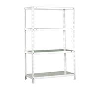 Simon Rack Estanteria Metalica 1500x800x300 mm, 4 Alturas, Bandeja Metal, 75 kg de Punto Flexión, Estanteria Almacenaje, Blanca - Advantage
