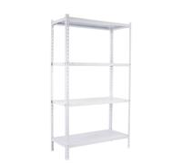 Simon Rack Estantería Metálica, 150x100x40 cm, 4 Alturas, Bandeja Metal, 70 kg de Punto Flexión, Estanterías Almacenaje, Blanco - Ecoclick