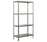 Simon Rack Estantería Metálica, 150x110x30 cm, 4 Alturas, Bandeja Metal, 60 kg de Punto Flexión, Estanterías Almacenaje, Galvanizado - Ecoclick