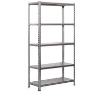 Simon Rack Estanteria Metalica, 1800x800x300 mm, 5 Alturas, Bandeja Metal, 180 kg de Punto Flexión, Estanteria Almacenaje, Galvanizado - Simonclick