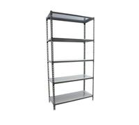 Simon Rack Estantería Metálica 1800x800x400 mm - Simonclick | 5 Alturas, Bandeja Metal, 180 kg de Punto Flexión, Antracita/Galva, Pintura anticorrosión, Montaje sistema clic