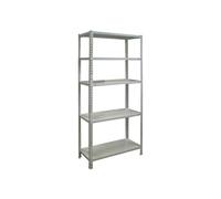 Simon Rack Estantería Metálica, 180x80x40 cm, 5 Alturas, Bandeja Metal, 70 kg de Punto Flexión, Estanterías Almacenaje, Gris - Ecoclick