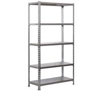 Simon Rack Estantería Metálica, 180x90x40 cm, 5 Alturas, Bandeja Metal, 70 kg de Punto Flexión, Estanterías Almacenaje, Galvanizado - Ecoclick