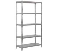Simon Rack Estanteria Metalica, 2000x1000x400 mm, 5 Alturas, Bandeja Metal, 180 kg de Punto Flexión, Estanteria Almacenaje, Gris/Galva - Simonclick