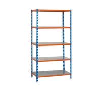 Simonrack Estantería metálica Simonclick 2000x1200x400mm 5 baldas 200 kg/balda Azul/Naranja/Galva