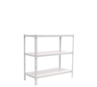 Simon Rack Estanteria Metalica, 900x800x300 mm, 3 Baldas de Metal, 180 kg de Punto Flexión, Estanterias Almacenaje, Blanco - Simonclick