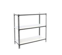 Simon Rack Estantería Metálica 900x800x300 mm - Simonclick | 3 Alturas, Bandeja Metal, 180 kg de Punto Flexión, Antracita/Blanco, Pintura anticorrosión, Montaje sistema clic