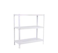 Simon Rack Estantería Metálica, 90x100x40 cm, 3 Alturas, Bandeja Metal, 70 kg de Punto Flexión, Estanterías Almacenaje, Blanco - Ecoclick