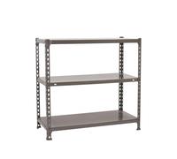 Simon Rack Estantería Metálica, 90x110x50 cm, 3 Alturas, Bandeja Metal, 60 kg de Punto Flexión, Estanterías Almacenaje, Gris - Ecoclick