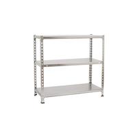 Simon Rack Estantería Metálica, 90x80x30 cm, 3 Alturas, Bandeja Metal, 70 kg de Punto Flexión, Estanterías Almacenaje, Galvanizado - Ecoclick