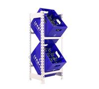 Simon Rack Estantería para Cajas de Bebidas para 2 Cajas - Simonbottle | 1000x400x300 mm, Pintura anticorrosión, Blanco, Montaje sistema clic