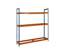 Simon Rack Estantería para Neumáticos, Soporte Neumáticos, 3 Niveles, Alta Capacidad Carga 120 kg, 2000x1500x450 mm, Estantería para 15 neumáticos, Azul/Naranja - Simonauto