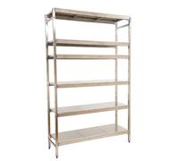 Simon Rack Estanterías Acero Inoxidable, 2000x1660x500 mm, 200 kg de Punto Flexión, 6 Estantes, Estantería Industrial, Estantería Cocina Profesional, Acero Inoxidable - Simoninox