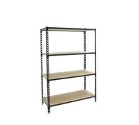 Simon Rack Estanterias Metalicas, 1500x1200x400 mm, 4 Baldas de Madera, 200 kg de Punto Flexión, Estanterias Almacenaje, Antracita/Madera - Maderclick