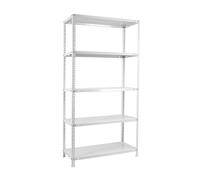 SimonRack Estanteria Metalica Almacenaje de Acero, 2000x1100x500 mm, 5 Baldas, Soporta 90 kg de Punto Flexión por balda, Blanco - Simon Classic White Large