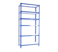 Simon Rack Estanterias Metalicas, 2500x1200x500 mm, 6 Baldas de Metal, 200 kg de Punto Flexión, Estanterias Almacenaje, Azul/Blanco - Simonclick