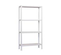 Simon Rack Librería Estanteria Salon, 1600x800x300 mm, 4 Alturas, Estilo Industrial, Metálica, Blanco - Simon Home