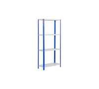 Simonrack Estantería librería metálica 1600x800x400 mm, 4 alturas, estilo industrial, Azul/Blanco
