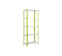 Simon Rack Librería Estanteria Salon, 1800x1000x400 mm, 5 Alturas, Estilo Industrial, Metálica, Verde/Blanco - Simon Home