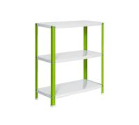 Simon Rack Librería Estanteria Salon, 900x800x300 mm, 3 Alturas, Estilo Industrial, Metálica, Verde/Blanco - Simon Home
