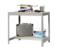 Simonrack Banco de trabajo taller BT0 Gray Large, Capacidad 600 kg, 842x1510x760 mm, Gris/Madera