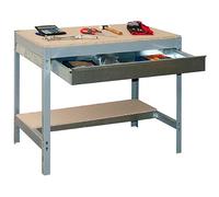 Simonrack – Banco de trabajo BT0 – 600 kg, 842×1510×760 mm, 1 cajón, Gris/Madera
