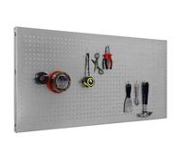 Simon Rack Panel Herramientas Pared, 600x1500 mm, Incluye 8 accesorios, Metal, Gris - Panel Click