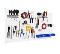 Simon Rack Organizador Herramientas Pared, Incluye 22 Ganchos y 8 Soportes, 1500x600 mm, Blanco - Simonwork