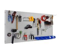 Simon Rack Organizador Herramientas Pared, Incluye 22 Ganchos y 8 Soportes, 1500x600 mm, Galvanizado - Simonwork