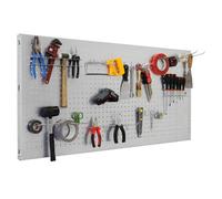 Simon Rack Panel Herramientas Pared, 600x1500 mm, Incluye 25 accesorios, Metal, Galvanizado - Panel Click