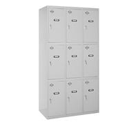 Simonrack Taquilla de vestuario Simonlocker 3 módulos (9 puertas) 1800x900x500 mm con llave Gris