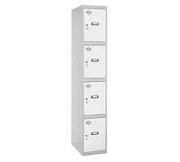 Simonrack Taquilla de vestuario metálica Simonlocker 4 puertas 1800x300x500 mm con llave gris/blanco