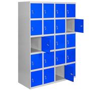 Simonrack Taquillas de vestuario metálicas 4 módulos 20 puertas con llave 1800x1200x500 mm Gris/Azul