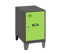 Simonrack Taquilla de vestuario pequeña – 575x300x500 mm, metálica con llave – Antracita/Verde
