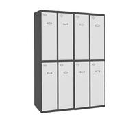 Simon Rack Taquillas Vestuario 2 Puertas 1800x1200x500 mm - Simonlocker | 3 Módulos, Incluye 2 Llaves, Antracita/Blanco, Pintura anticorrosión