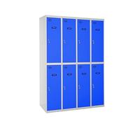 Simon Rack Taquillas Vestuario 2 Puertas 1800x1200x500 mm - Simonlocker | 3 Módulos, Incluye 2 Llaves, Gris/Azul, Pintura anticorrosión