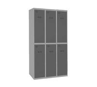 Simon Rack Taquillas Vestuario 2 Puertas 1800x900x500 mm - Simonlocker | 3 Módulos, Incluye 2 Llaves, Gris/Antracita, Pintura anticorrosión