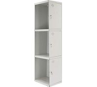 Simon Rack Taquillas Vestuario Metálicas, MÓDULO Adicional, 3 Puerta, Incluye Llave, 1800x300x500 mm, Gris - Simonlocker