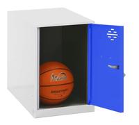 Simon Rack Taquillas Vestuario Pequeña, 475x400x500 mm, Amario Metalico Pequeño, Incluye Llave, Blanco/Azul - Simonlocker