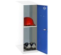 Simon Rack Taquillas Vestuario Pequeña, 915x300x500 mm, Amario Metalico Pequeño, Incluye Llave, Blanco/Azul - Simonlocker