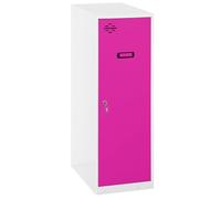 Simon Rack Taquillas Vestuario Pequeña, 915x300x500 mm, Amario Metalico Pequeño, Incluye Llave, Blanco/Rosa - Simonlocker