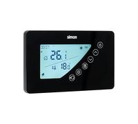 Simon - Termostato Digital Programable Semanal, Modos Ahorro y Confort, Compatible Calefacción y Aire Acondicionado, Pantalla LCD, Instalación Superficie, Color Negro