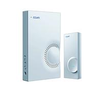 Simon Timbre inalámbrico Coati, exterior e interior, alcance 100 m, con pulsador, Blanco