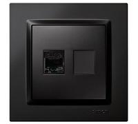 Simon – Toma RJ45 Cat5e Empotrable – Serie Simon 10 – Incluye marco, tapa y mecanismo – Negro