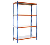 Simonclick Estantería metálica (Al x An x Pr: 150 x 90 x 30 cm, Capacidad de carga por balda: 180 kg, Número de baldas: 4 ud., Inserción,...