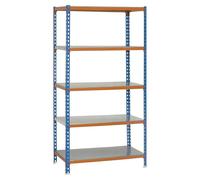 Simonclick Estantería metálica (Al x An x Pr: 180 x 90 x 30 cm, Capacidad de carga por balda: 180 kg, Número de baldas: 5 ud., Inserción,...