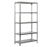 Simonclick Estantería metálica (Al x An x Pr: 180 x 90 x 50 cm, Capacidad de carga por balda: 180 kg, Número de baldas: 5 ud., Inserción, Galvanizado)