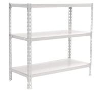 Simonclick Estantería metálica (Al x An x Pr: 90 x 90 x 50 cm, Capacidad de carga por balda: 180 kg, Número de baldas: 3 ud., Inserción, Blanco)